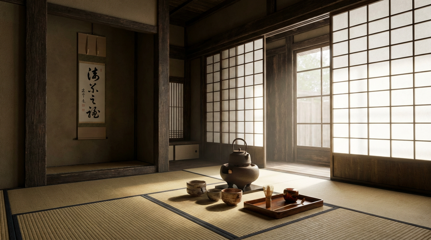 戦国時代の茶道 - 茶室の風景